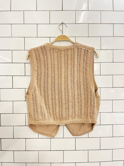 vintage 90s jantzen hand - embroidered floral knit vest - good market thrift store