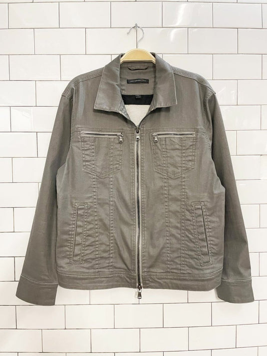 john varvatos stretch cotton full zip jacket - good market thrift store