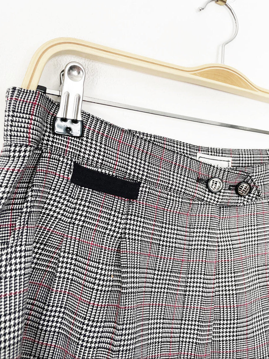 vintage natty houndstooth pleated high waist trouser shorts | made in usa