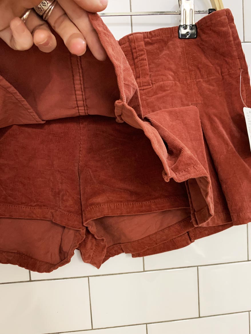 nwt free people corduroy pleated micro mini skort