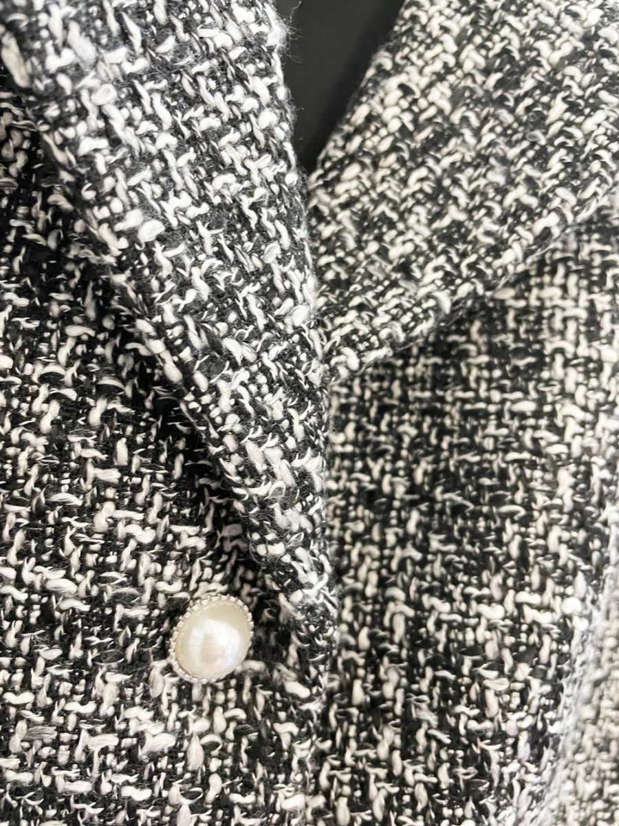 joie tweed pearl button chanel vest - good market thrift store