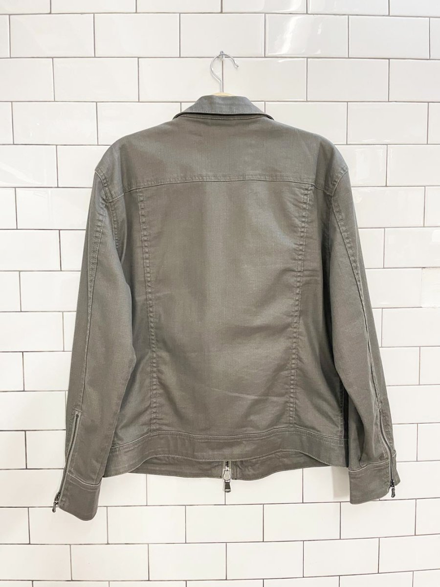 john varvatos stretch cotton full zip jacket - good market thrift store