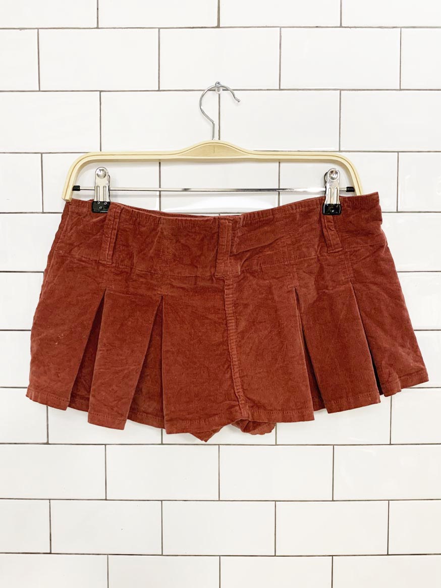 nwt free people corduroy pleated micro mini skort