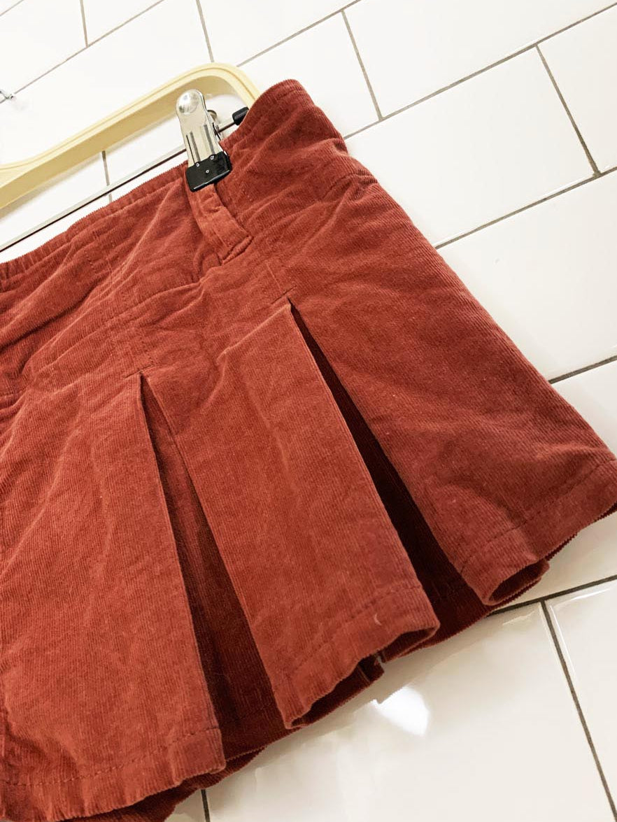 nwt free people corduroy pleated micro mini skort