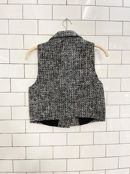 joie tweed pearl button chanel vest - good market thrift store