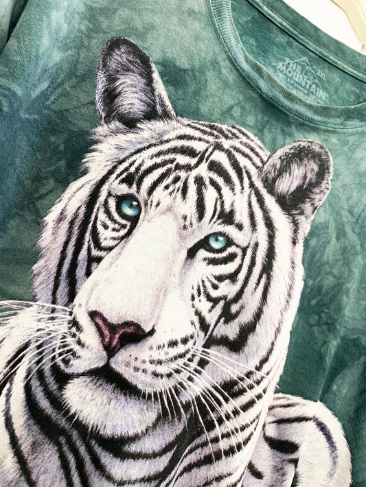 vintage 00s the mountain tie dye tiger animal tee | made in USA
