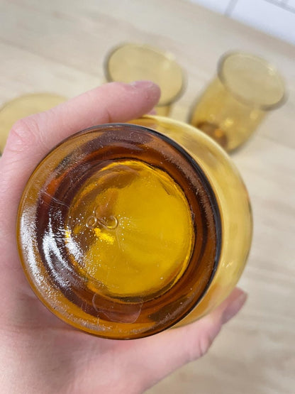 vintage amber glass curved cocktail glass - good market thrift store