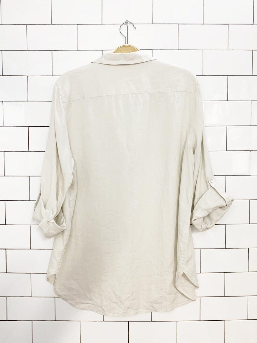 the group babaton 2026 100% linen full button utility shirt | aritzia