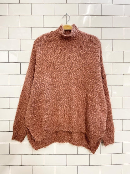 dreamers chunky boucle knit mockneck sweater - good market thrift store