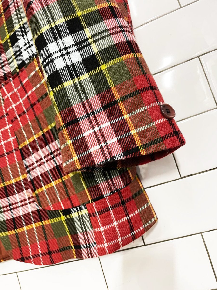 vintage oggi wool tartan plaid blazer - good market thrift store