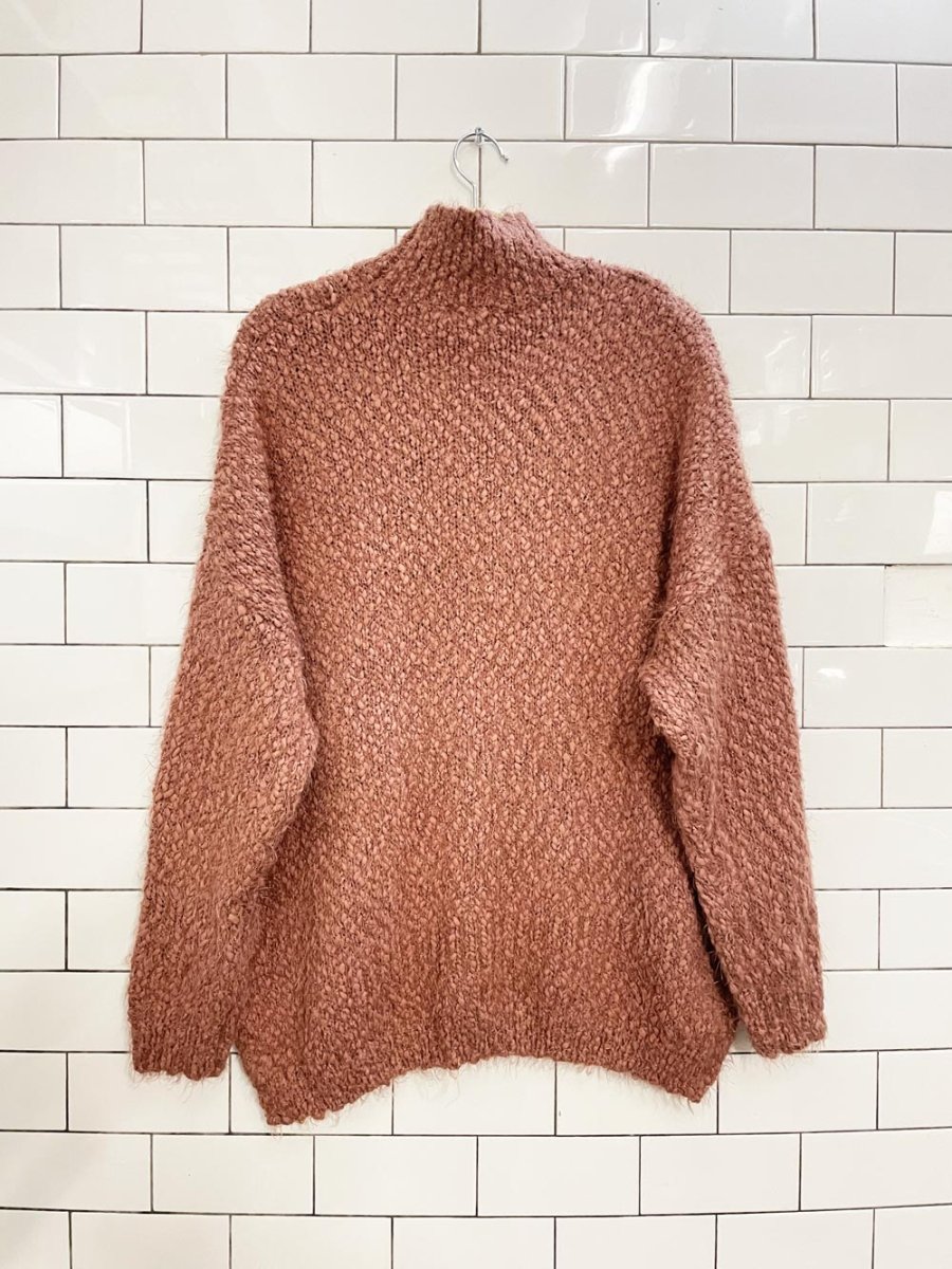 dreamers chunky boucle knit mockneck sweater - good market thrift store