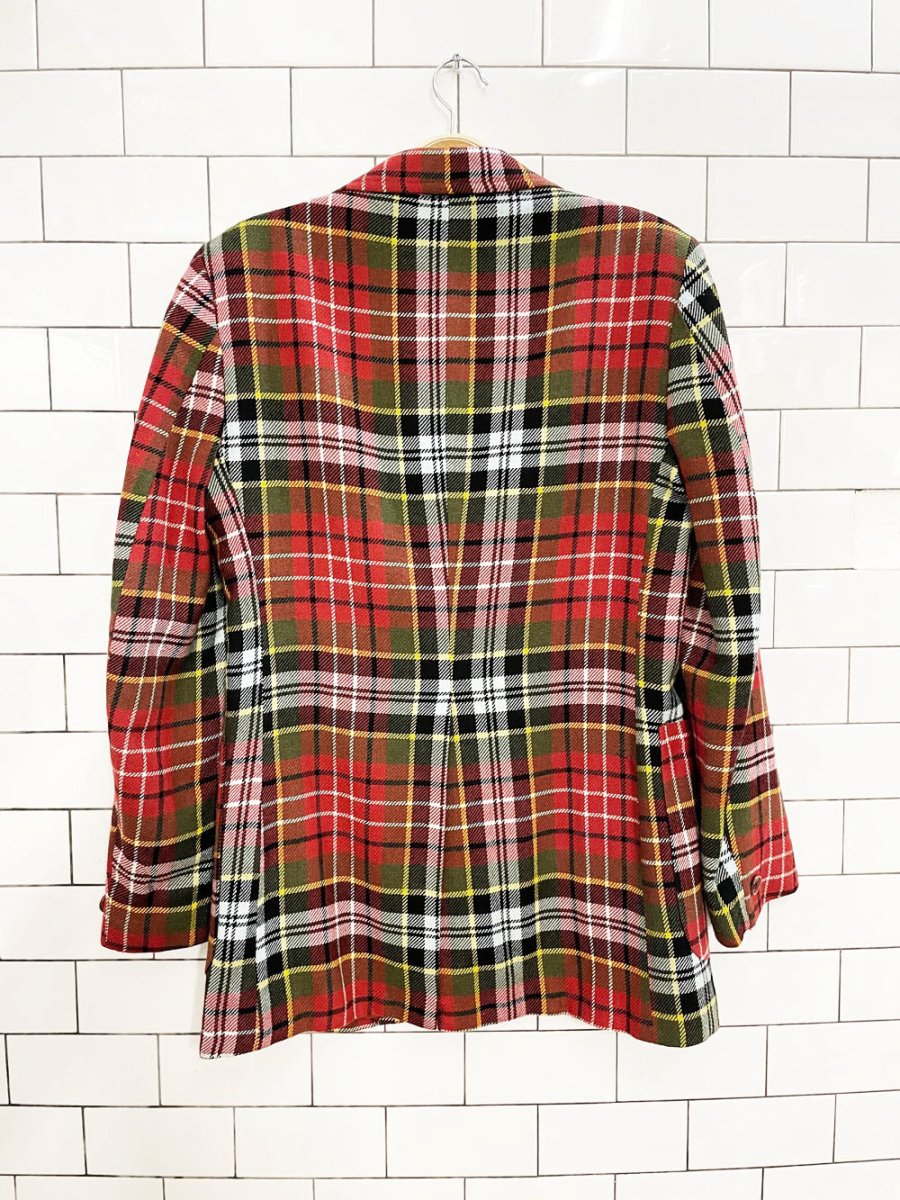 vintage oggi wool tartan plaid blazer - good market thrift store