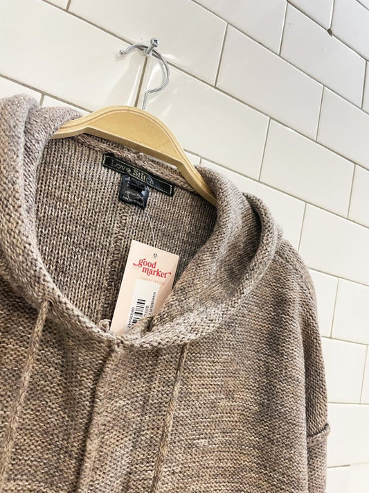 lovestitch boxy knit hoodie - good market thrift store