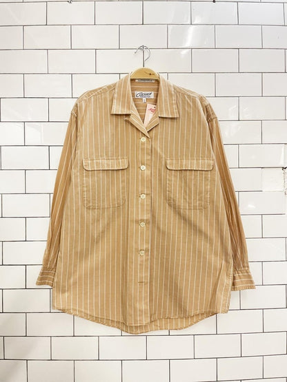 vintage 90s casual connection neutral stripe shirt - good market thrift store