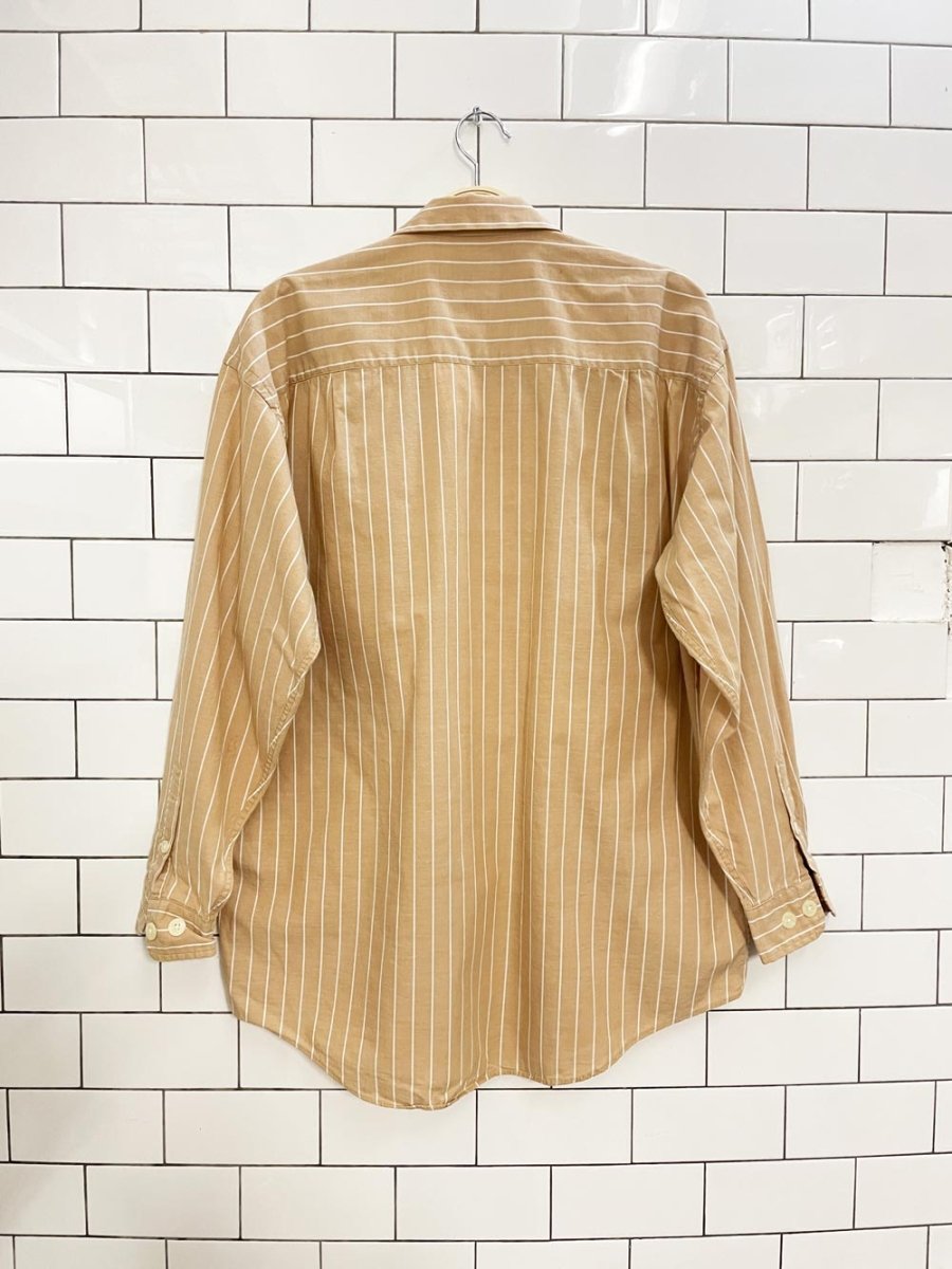 vintage 90s casual connection neutral stripe shirt - good market thrift store