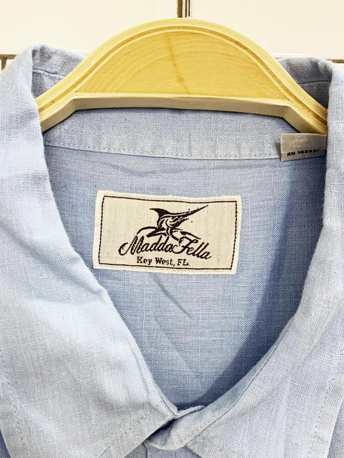 madda fella 100% linen full button shirt