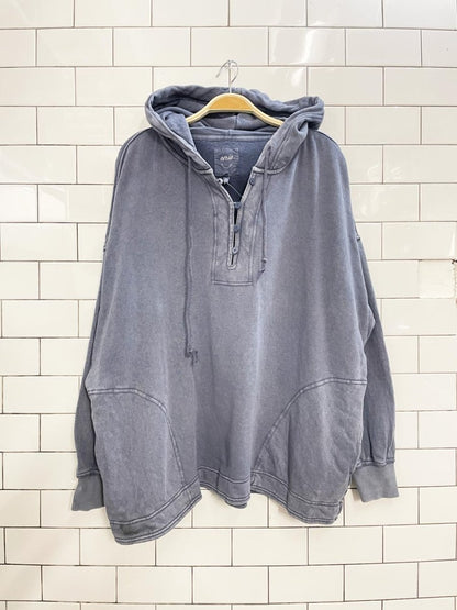 aerie oversized 1/4 button hoodie - good market thrift store