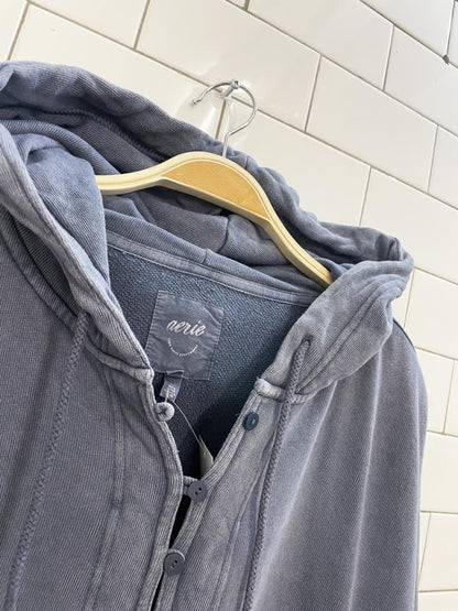 aerie oversized 1/4 button hoodie - good market thrift store