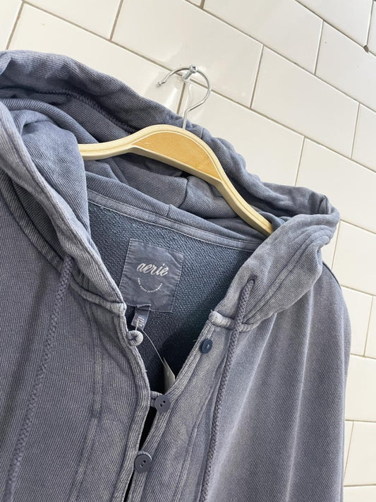 aerie oversized 1/4 button hoodie - good market thrift store