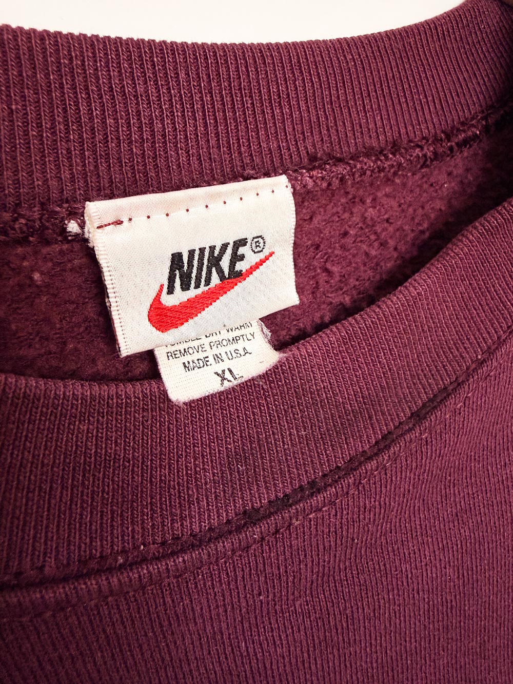 vintage 90s nike air embroidered big swoosh sweatshirt | made in USA