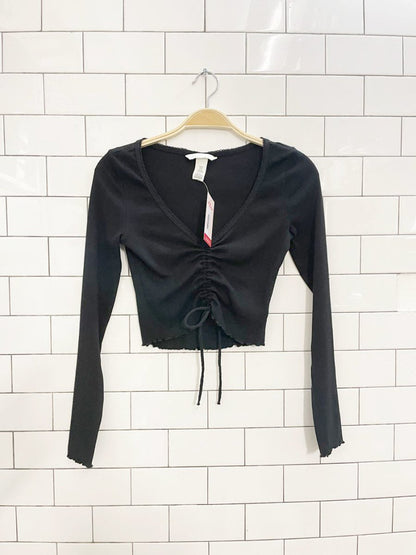 h&m baby rib cropped drawstring top - good market thrift store