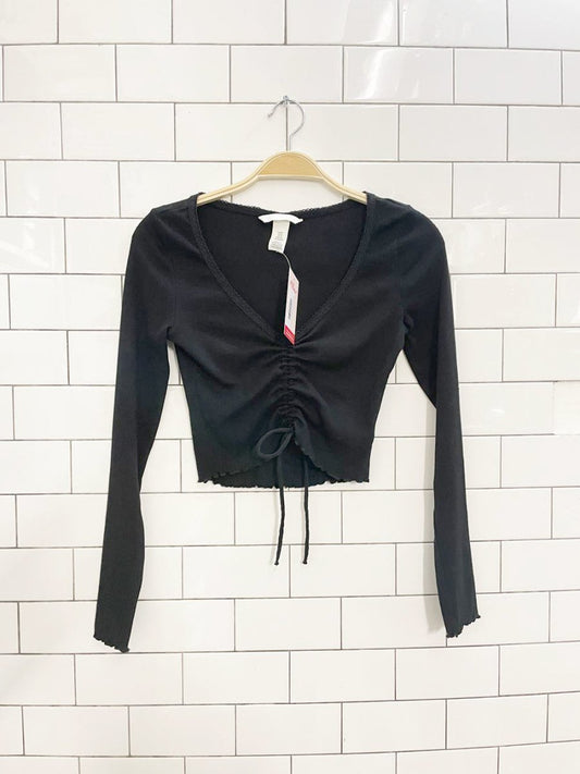 h&m baby rib cropped drawstring top - good market thrift store