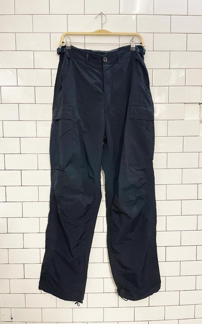 vintage 90s rave clench nylon cargo parachute pants - good market thrift store