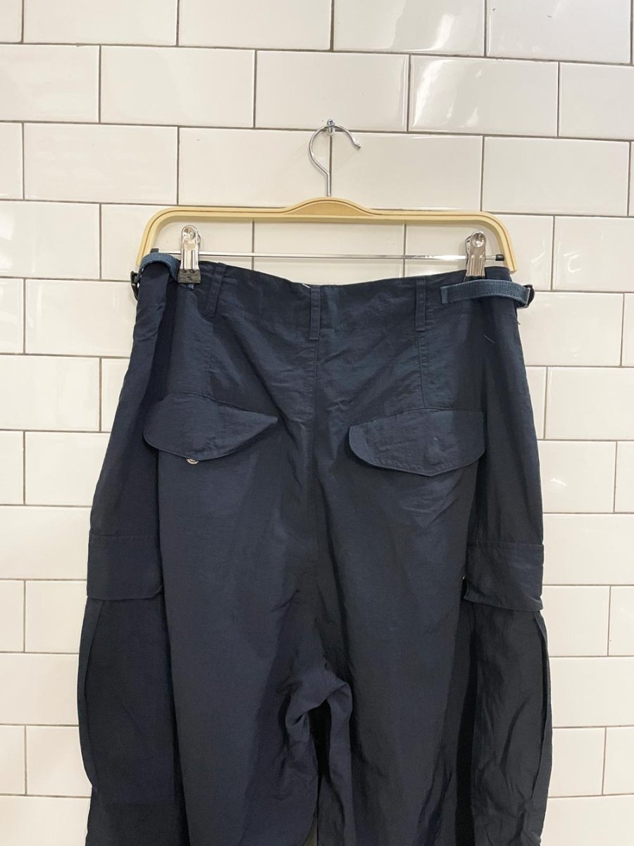 vintage 90s rave clench nylon cargo parachute pants - good market thrift store