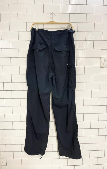 vintage 90s rave clench nylon cargo parachute pants - good market thrift store