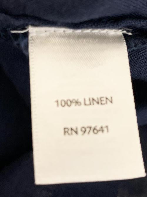 j jill 100% linen pleated shoulder full button shirt