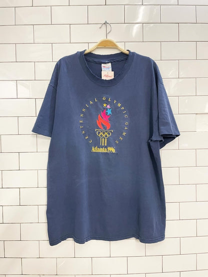 vintage atlanta 1996 games embroidered tee - good market thrift store