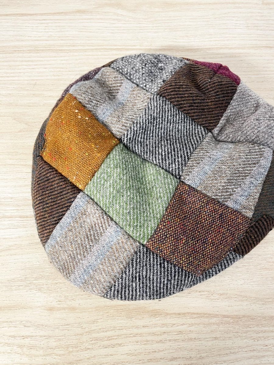 vintage shandon patchwork tweed wool flat cap - good market thrift store
