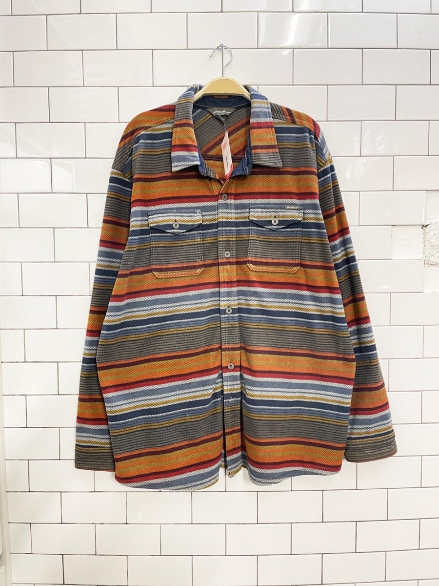 eddie bauer western stripe fleece shirt - good market thrift store