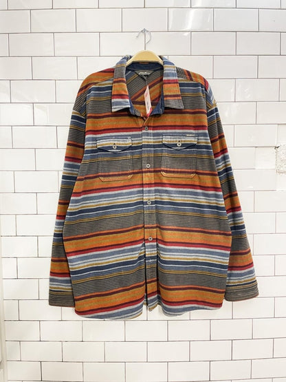 eddie bauer western stripe fleece shirt - good market thrift store