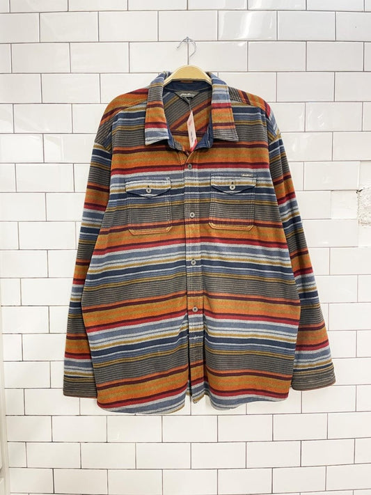 eddie bauer western stripe fleece shirt - good market thrift store