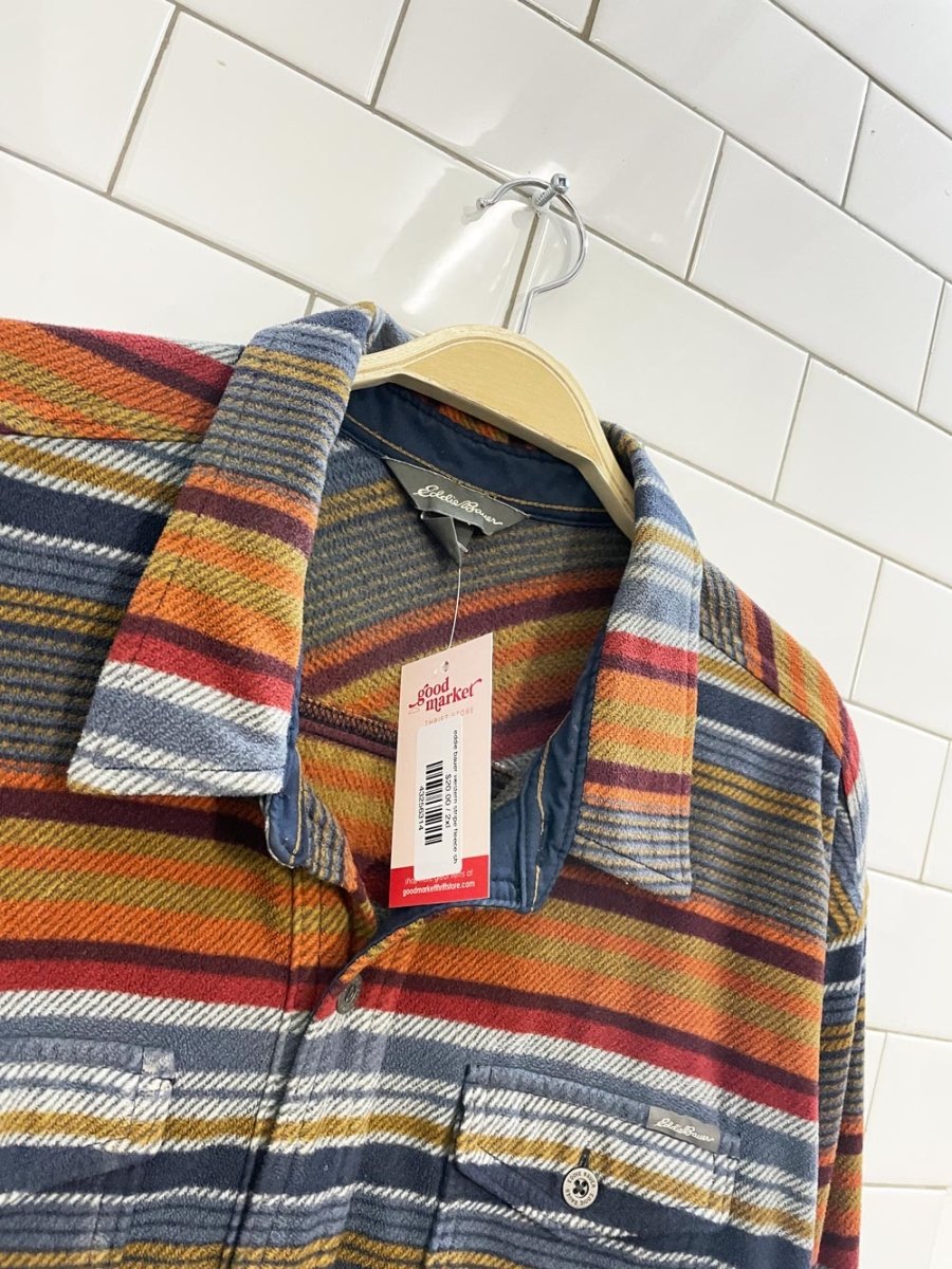 eddie bauer western stripe fleece shirt - good market thrift store