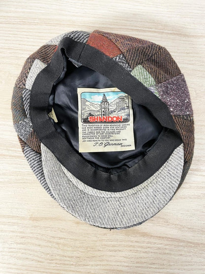 vintage shandon patchwork tweed wool flat cap - good market thrift store