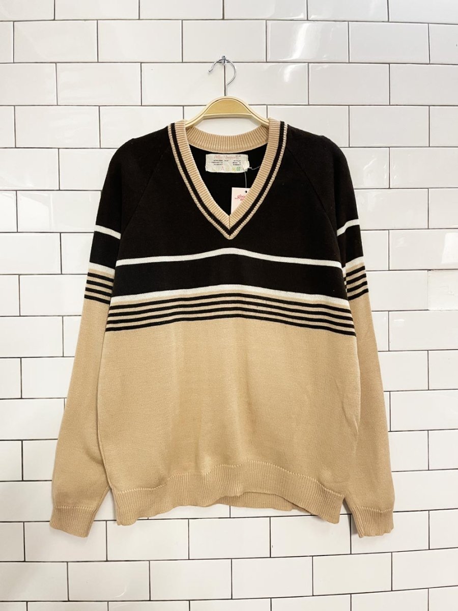 vintage 80s pellini imports retro stripe knit sweater - good market thrift store