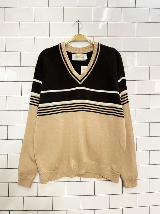 vintage 80s pellini imports retro stripe knit sweater - good market thrift store