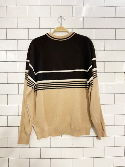 vintage 80s pellini imports retro stripe knit sweater - good market thrift store