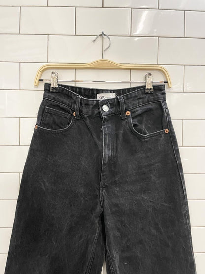 zara high rise wide leg raw hem jeans - good market thrift store