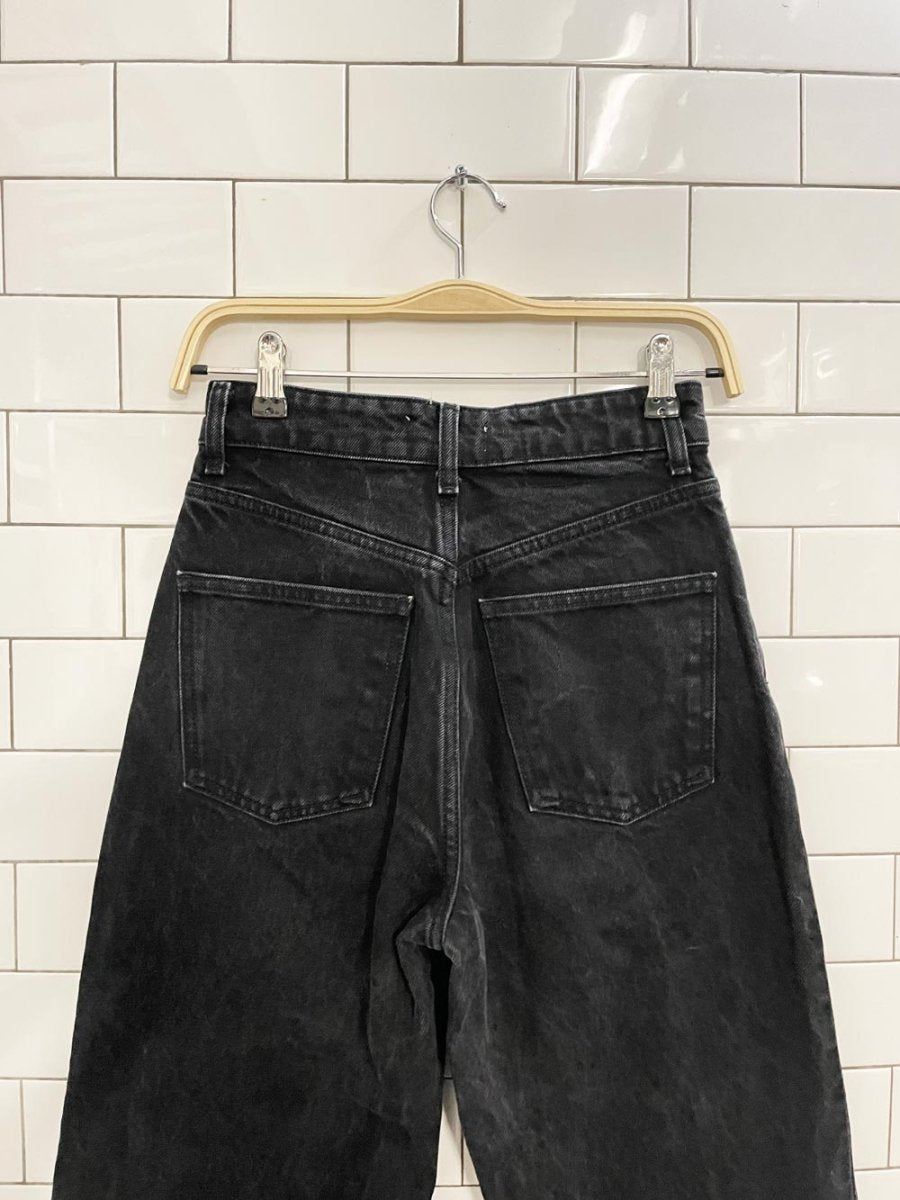 zara high rise wide leg raw hem jeans - good market thrift store
