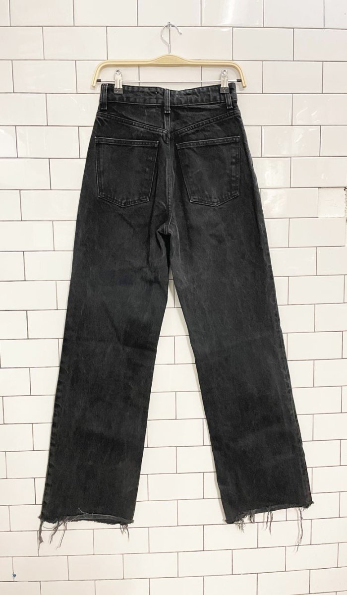 zara high rise wide leg raw hem jeans - good market thrift store