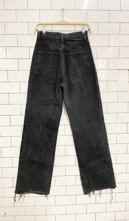 zara high rise wide leg raw hem jeans - good market thrift store