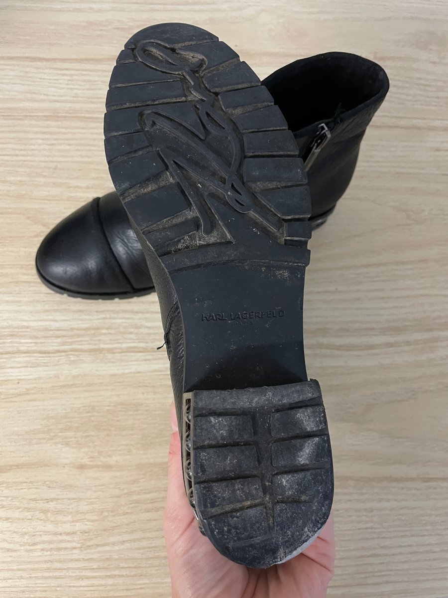 karl lagerfeld safia leather ankle boots - good market thrift store