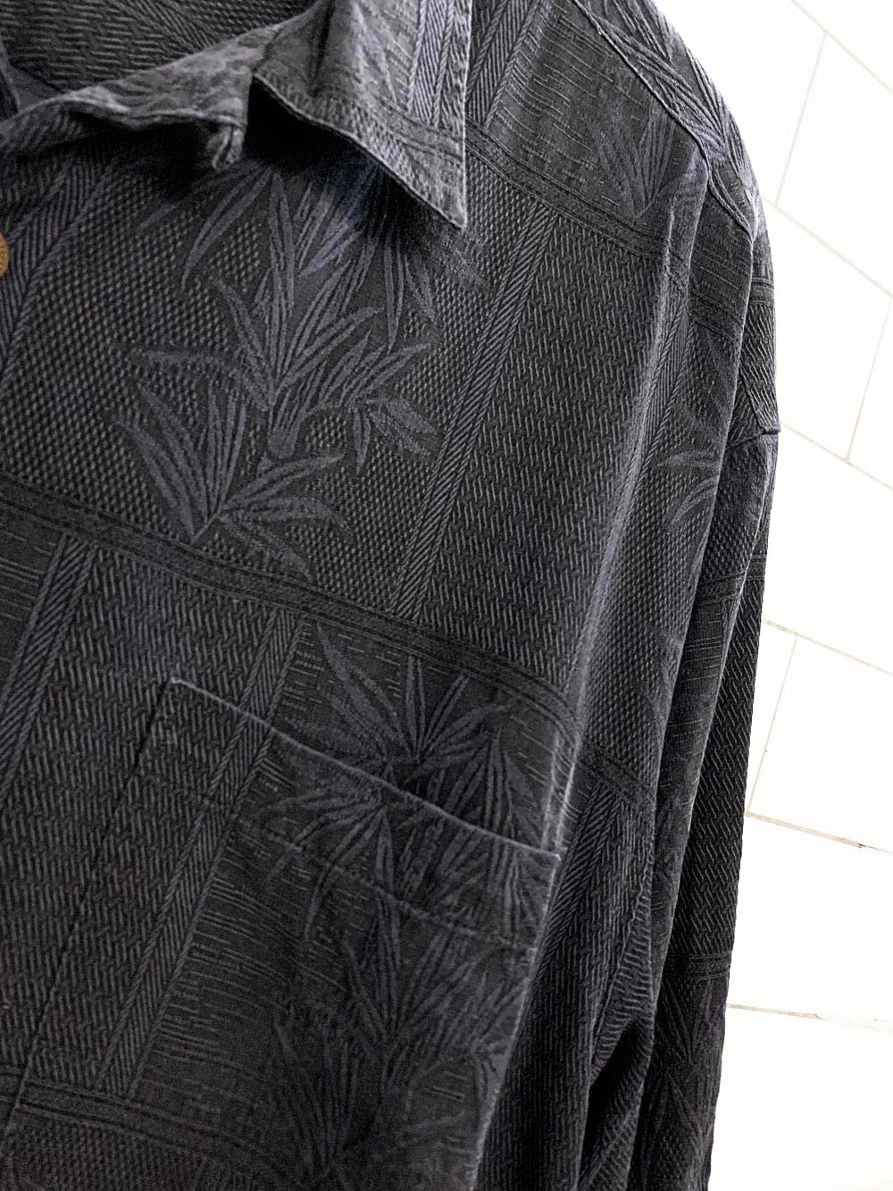 jamaica jaxx 100% silk full button cabana shirt