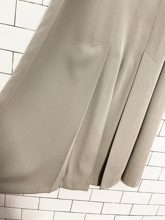 vintage utex herringbone pleated back minimal trench coat - good market thrift store