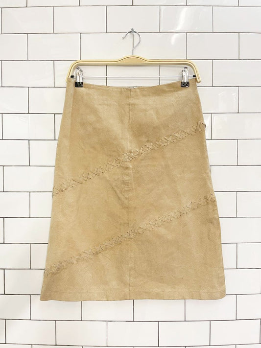 y2k hypo active braided suede knee - length skirt - good market thrift store
