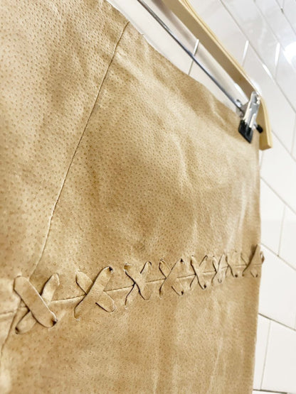 y2k hypo active braided suede knee - length skirt - good market thrift store