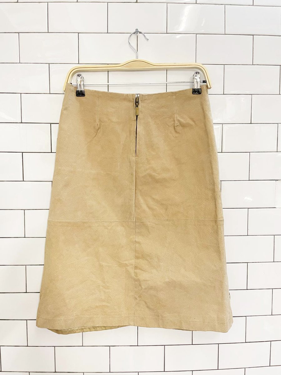 y2k hypo active braided suede knee - length skirt - good market thrift store